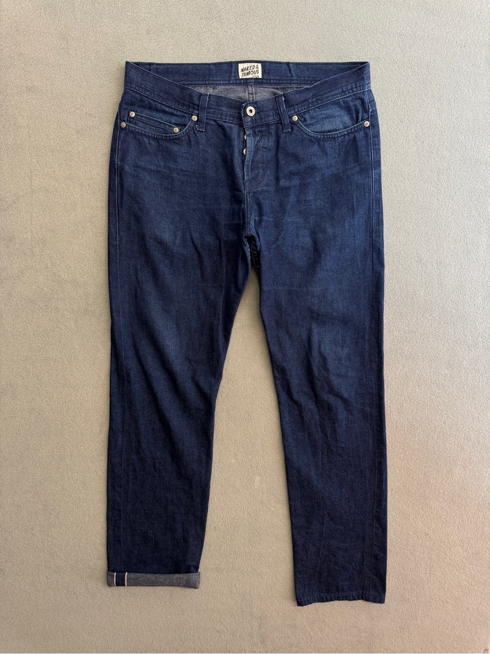 Naked And Famous Selvedge Jeans 34x34 Men's Weird Guy Fit Dungaree Denim Blue